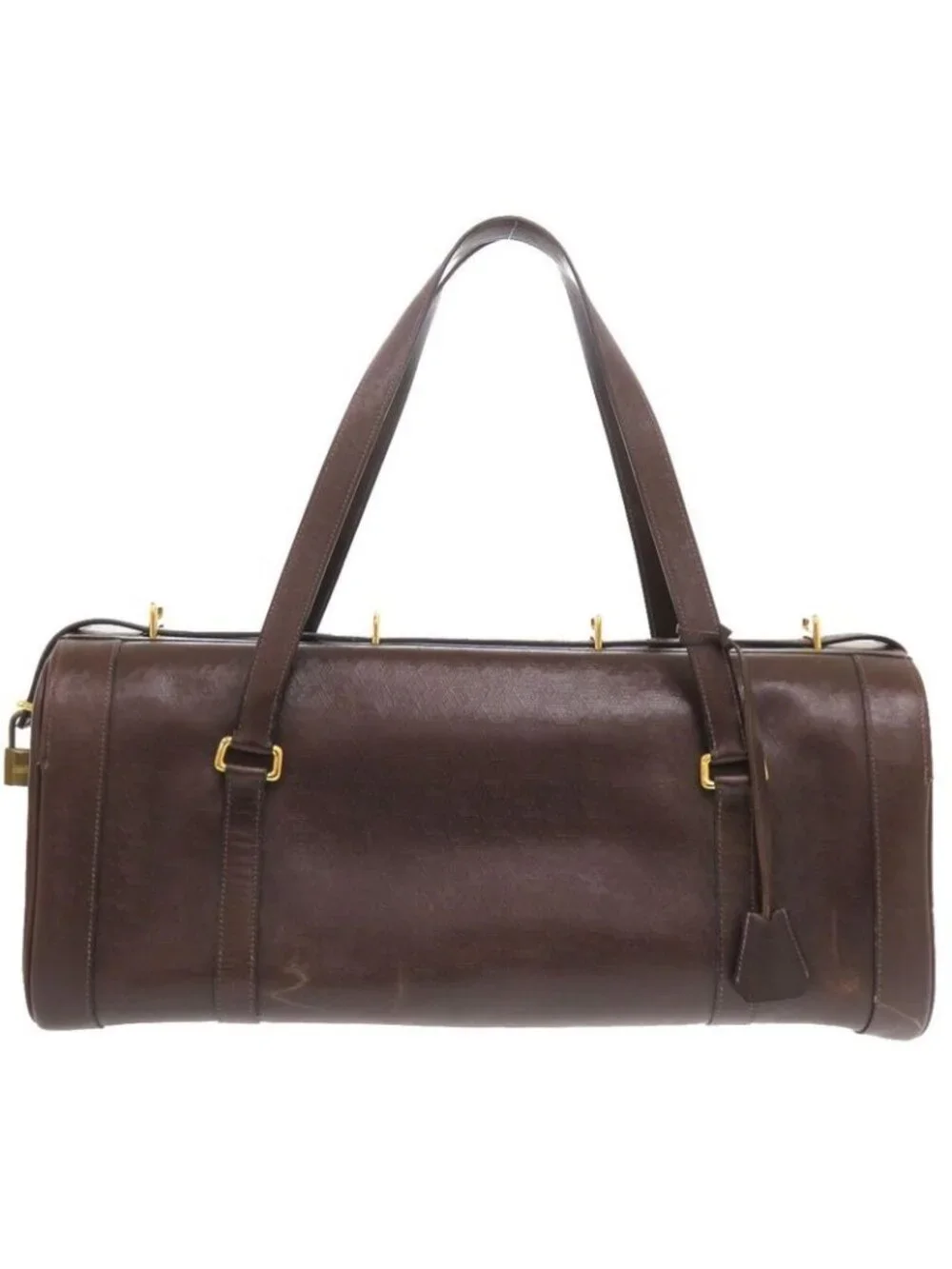 Hermes Vintage Leather Brown Gold Hardware 00 Boston Bag
